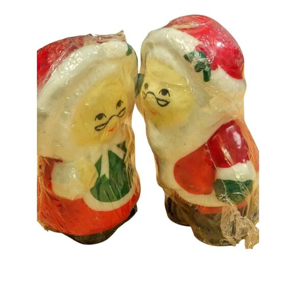 Vintage Mr and Mrs Santa Claus Candle 4 Inches Tall Christmas - Picture 2 of 5